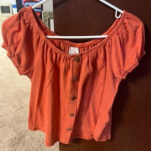 Orange Short sleeve.